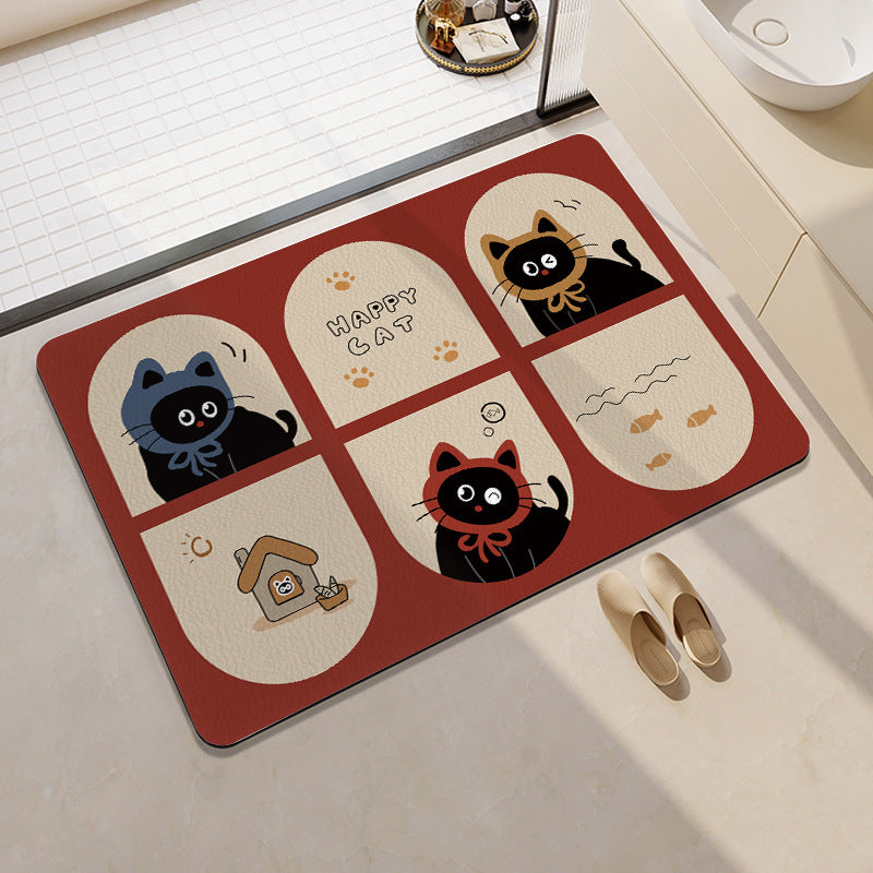Orange-Themed Bathroom Mat Bowlift