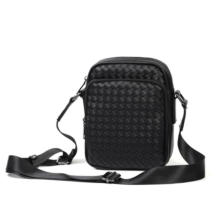 Practical Crossbody Bag with Woven Design Bowlift