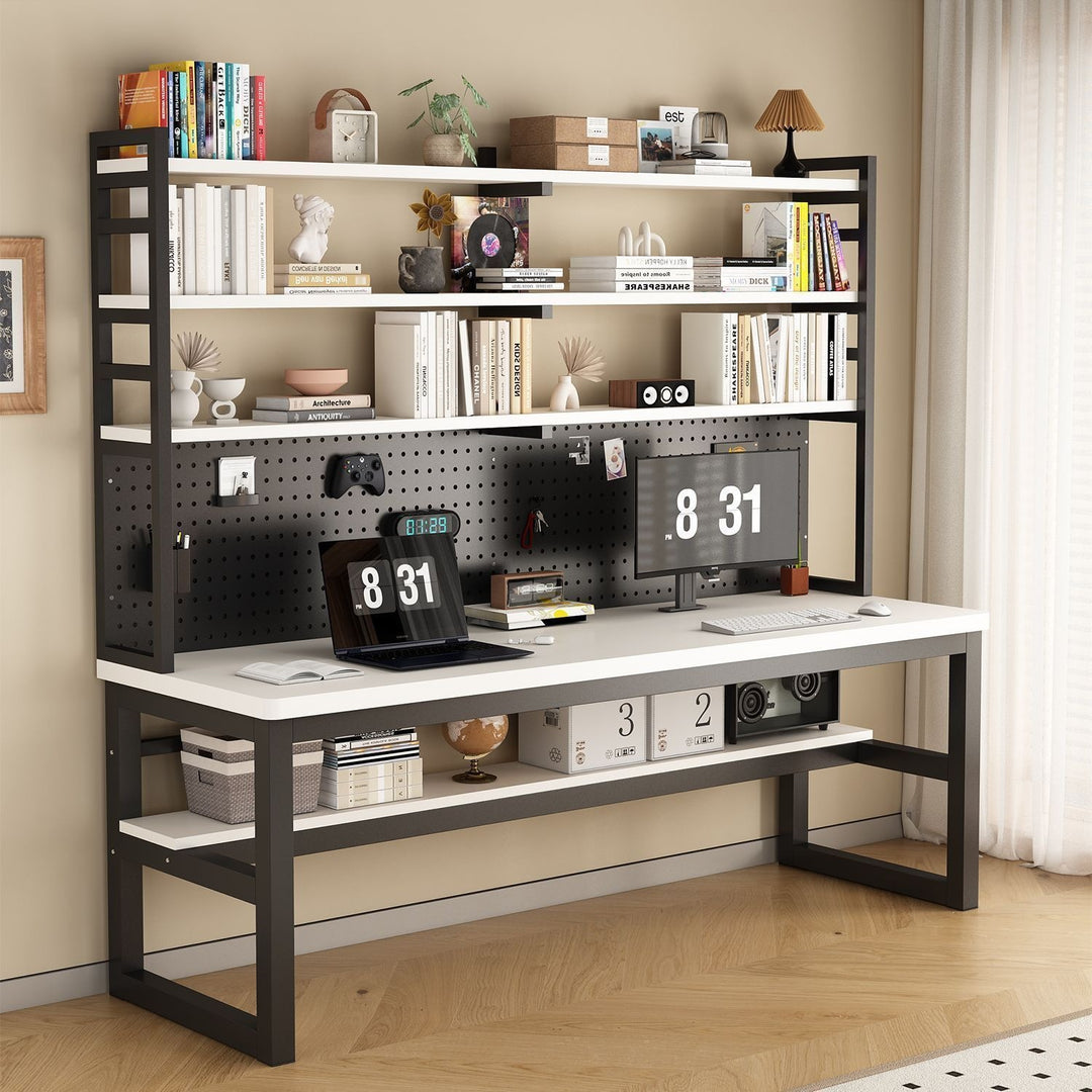 Multifunctional workspace with shelf Bowlift