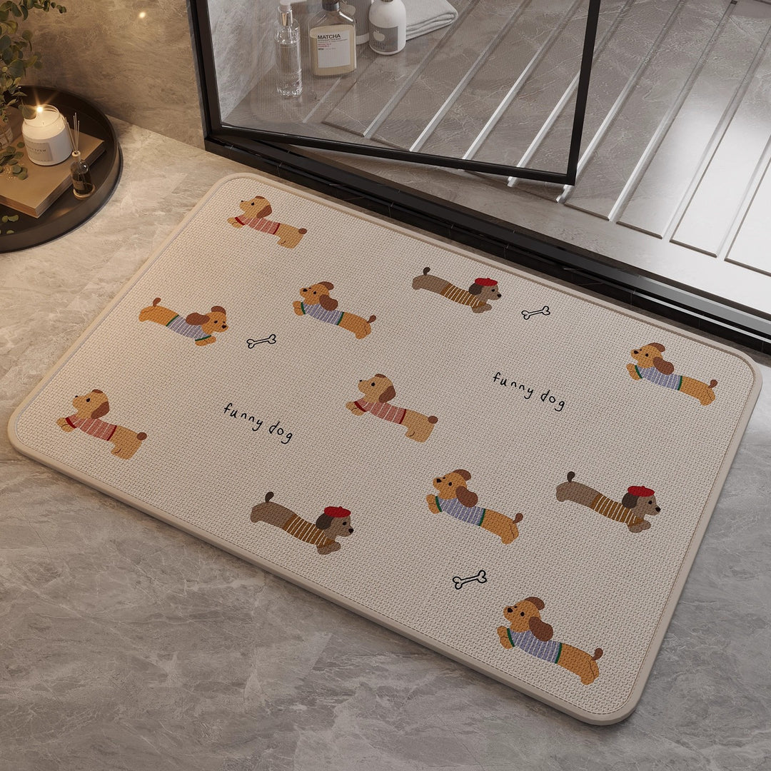 Charming Dog-Themed Bath Mat Bowlift