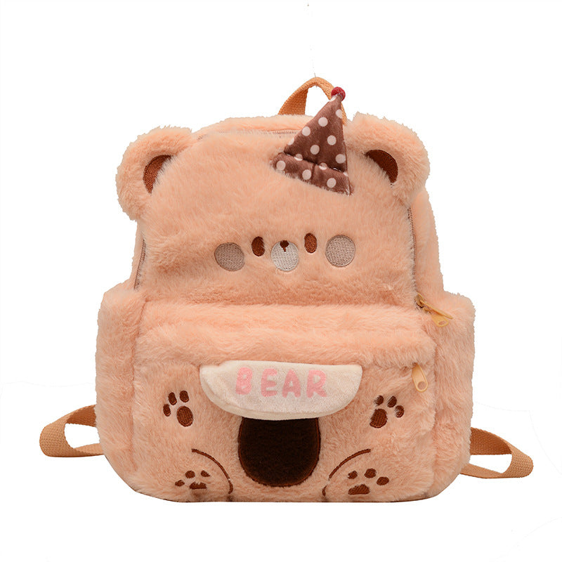 Plush backpack with cute bear motif Bowlift