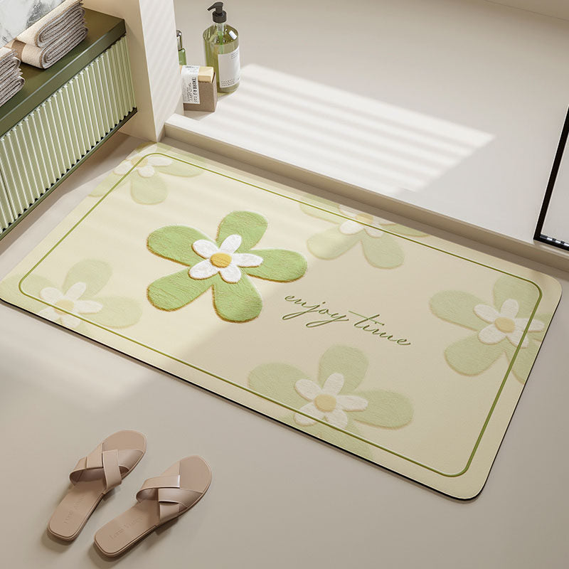 Soft Floral Bath Mat Bowlift