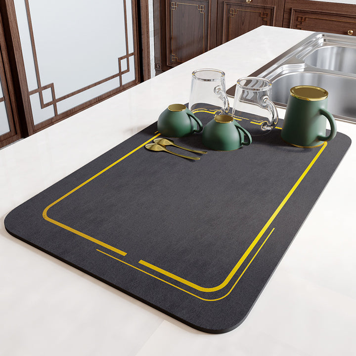 Vintage Mosaic Kitchen Counter Mat Bowlift
