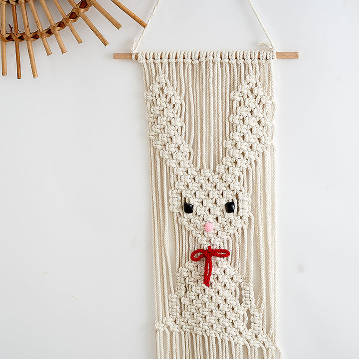 Whimsical Macramé Bunny Wall Hanging Bowlift