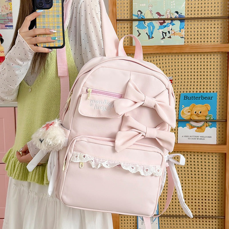 Cute Bow-Detail Backpack Bowlift
