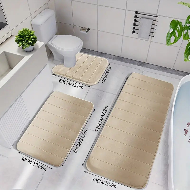 Soft Comfort Absorbent Bath Mat Set Bowlift