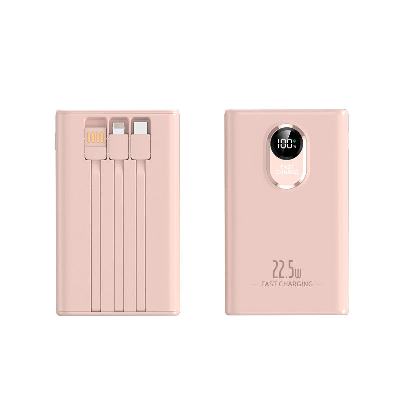Compact power bank with integrated fast charging adapter and digital power display Bowlift