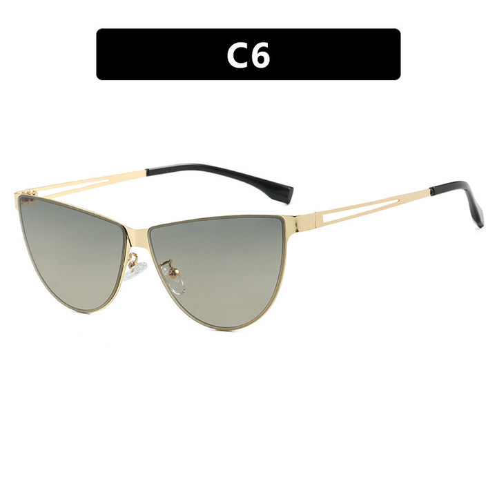 Women's Cat-Eye Sunglasses with Stylish Metal Frame and Protective UV Filter Bowlift