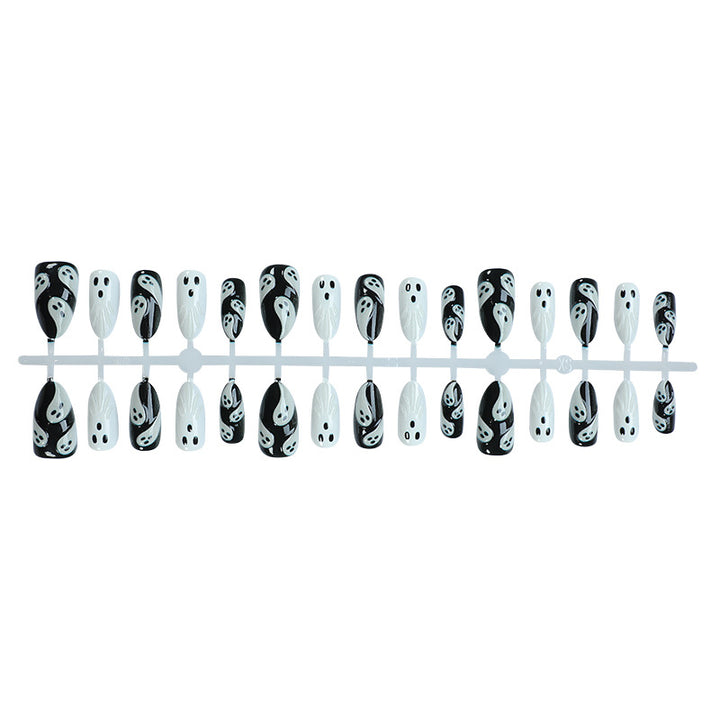 Ghost-Inspired 3D Press-On Nail Art Bowlift
