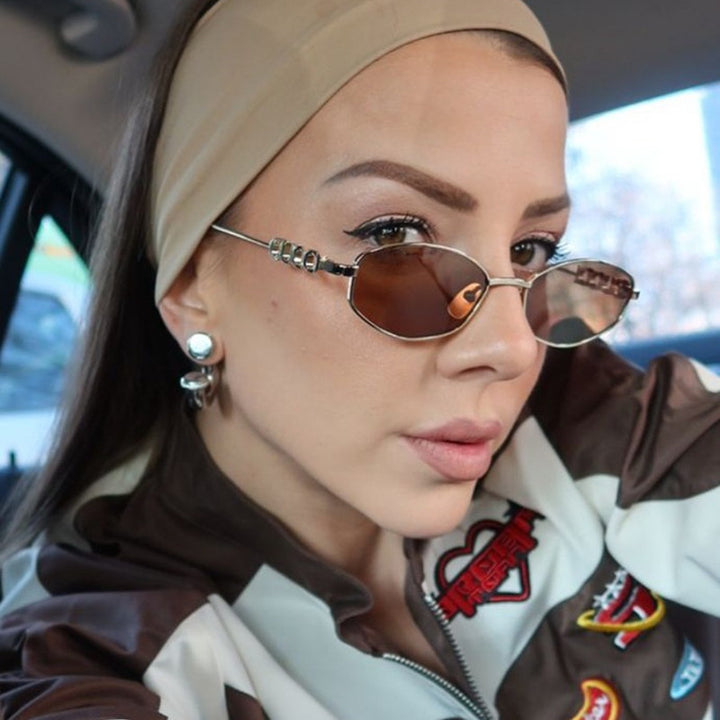 Women’s fashionable sunglasses with elegant stainless steel frame and UV protection Bowlift