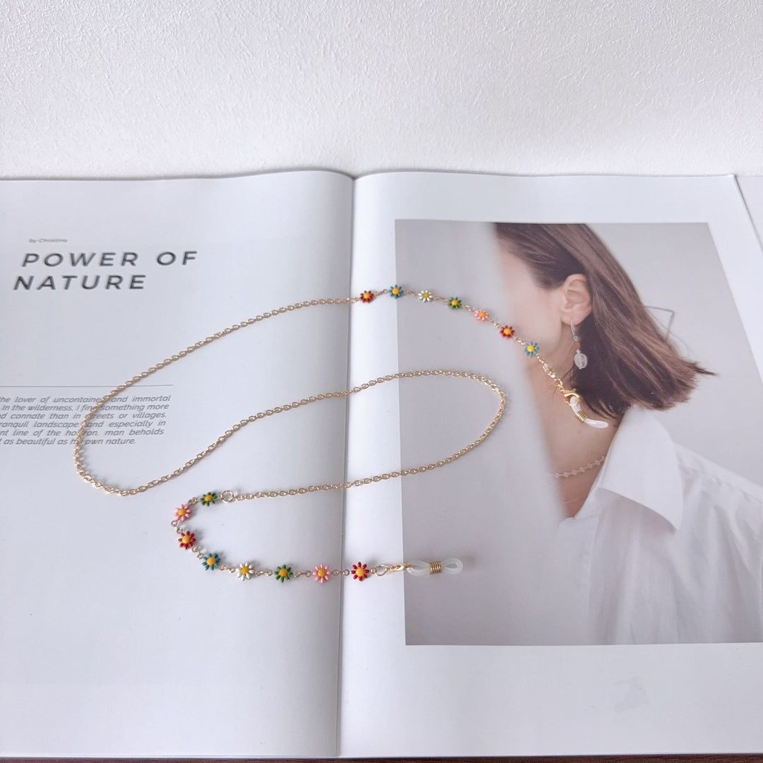 Floral-Accented Eyewear Chain Bowlift