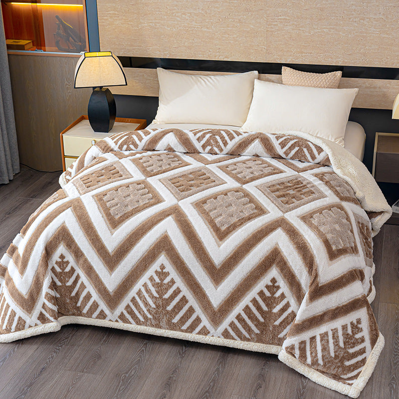 Geometric Patterned Fleece Blanket