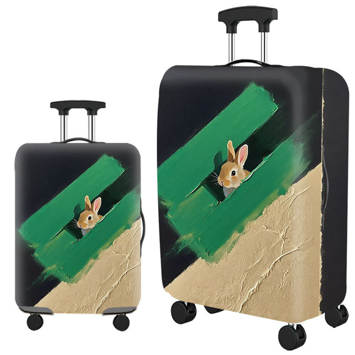 Tropical Leaf Print Hard Shell Luggage Bowlift