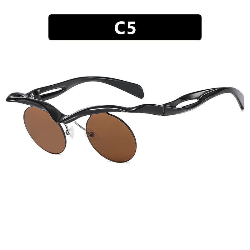 Women's futuristic sunglasses with curved frame and polarized lenses Bowlift