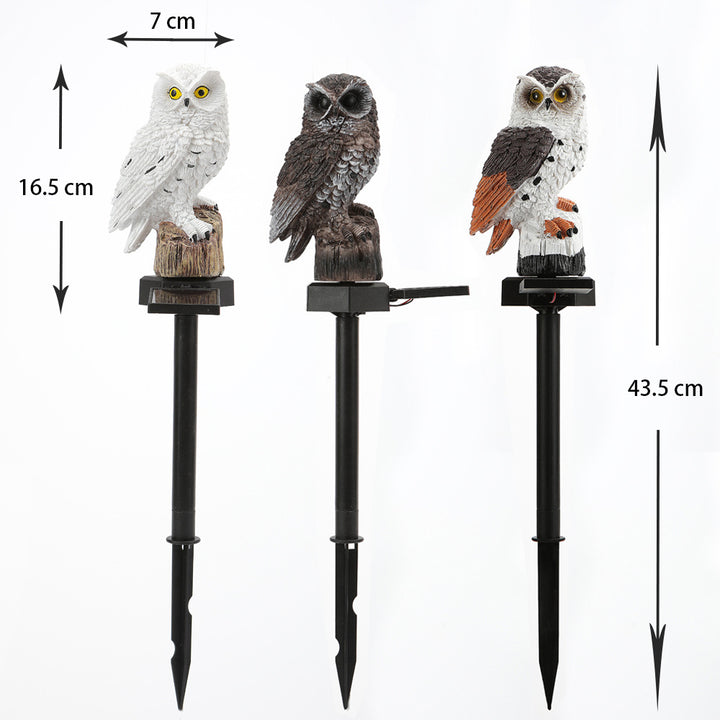 Solar-Powered Owl Garden Stake Light With Realistic Resin Perched Sculpture And Automatic Dusk-To-Dawn LED Bowlift