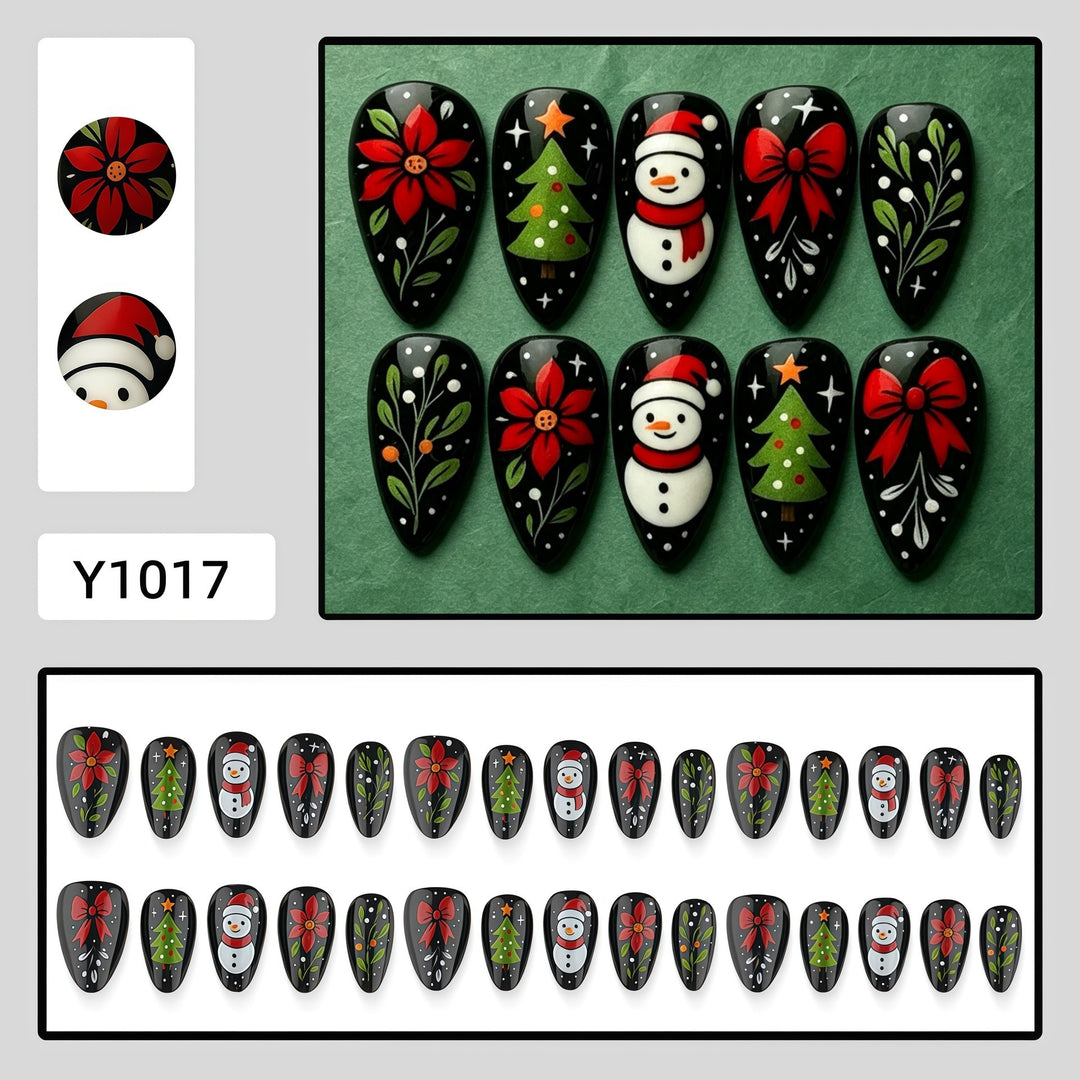 Artificial nail set with festive Christmas design Bowlift