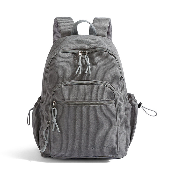 Textured Corduroy Travel Backpack Bowlift