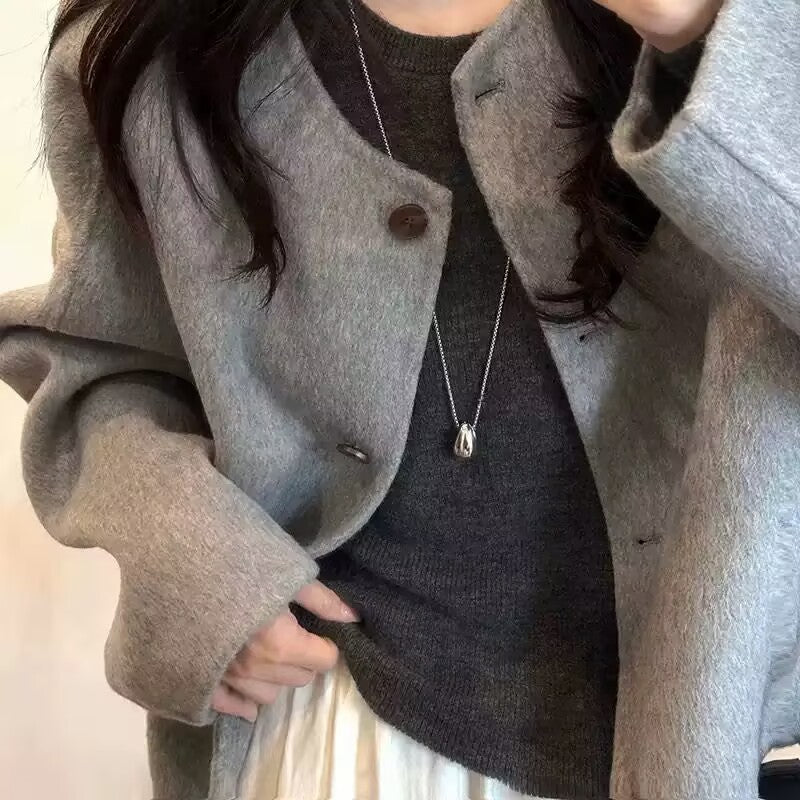 Cozy Oversized Wool Blend Jacket Bowlift