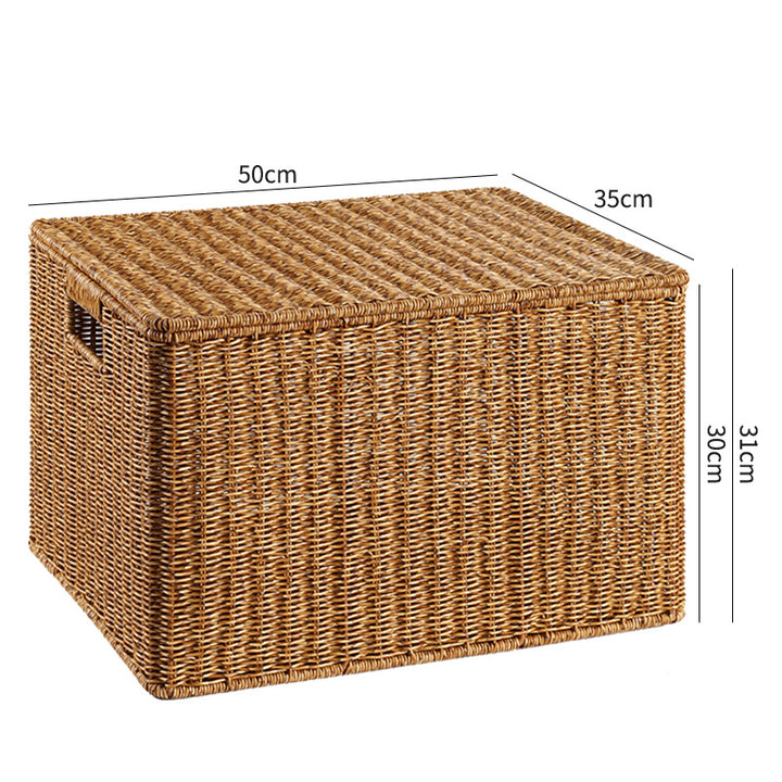 Handcrafted Rectangular Wicker Storage Box Bowlift