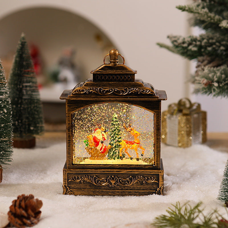 Nostalgic Christmas lantern with moving snowfall scene Bowlift