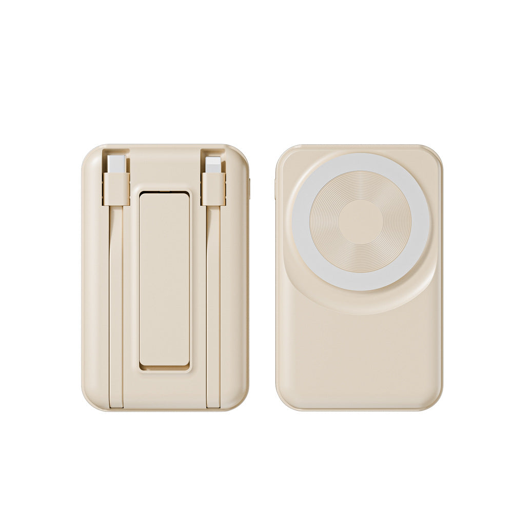 Portable power bank with integrated charging cable Bowlift