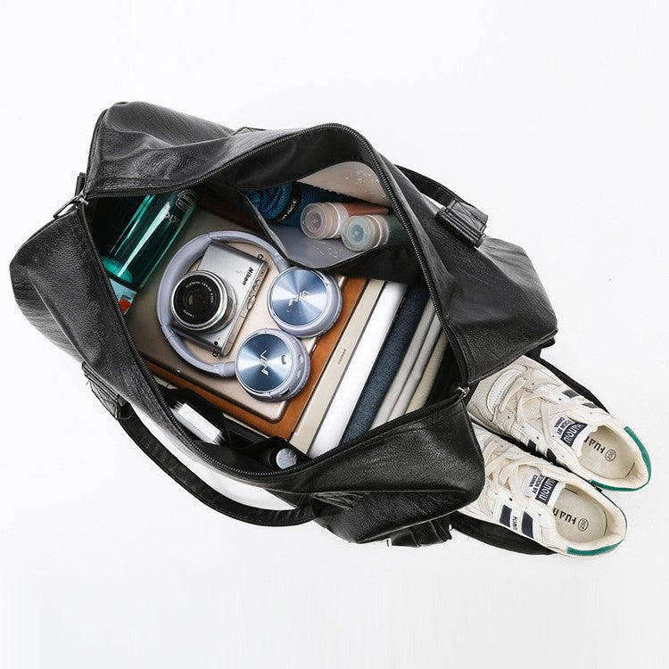 Premium Leather Weekender Duffle Bowlift