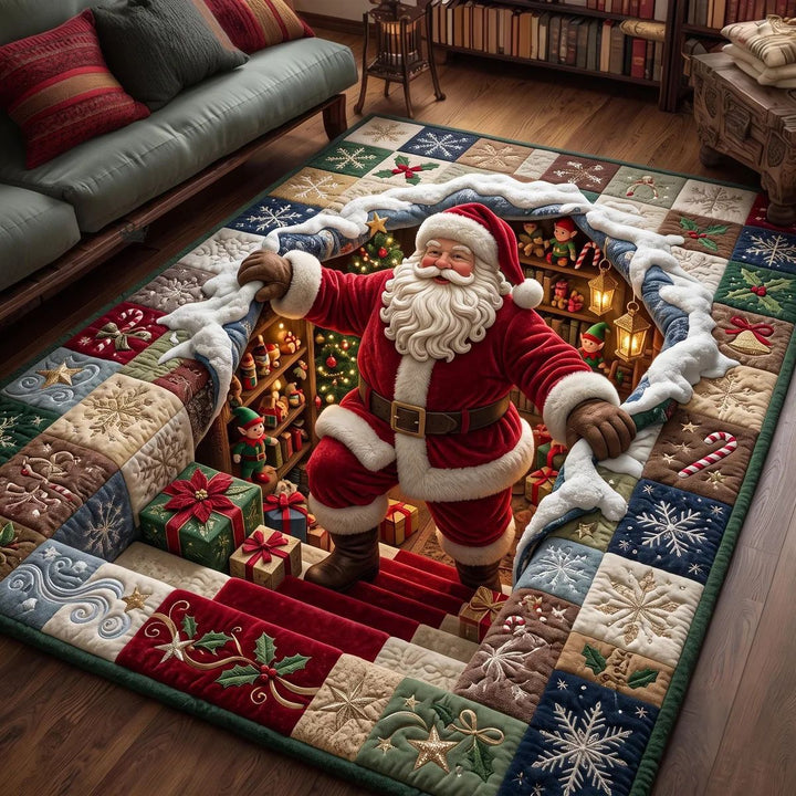 Festive Gnome-Themed Quilted Area Rug for Home