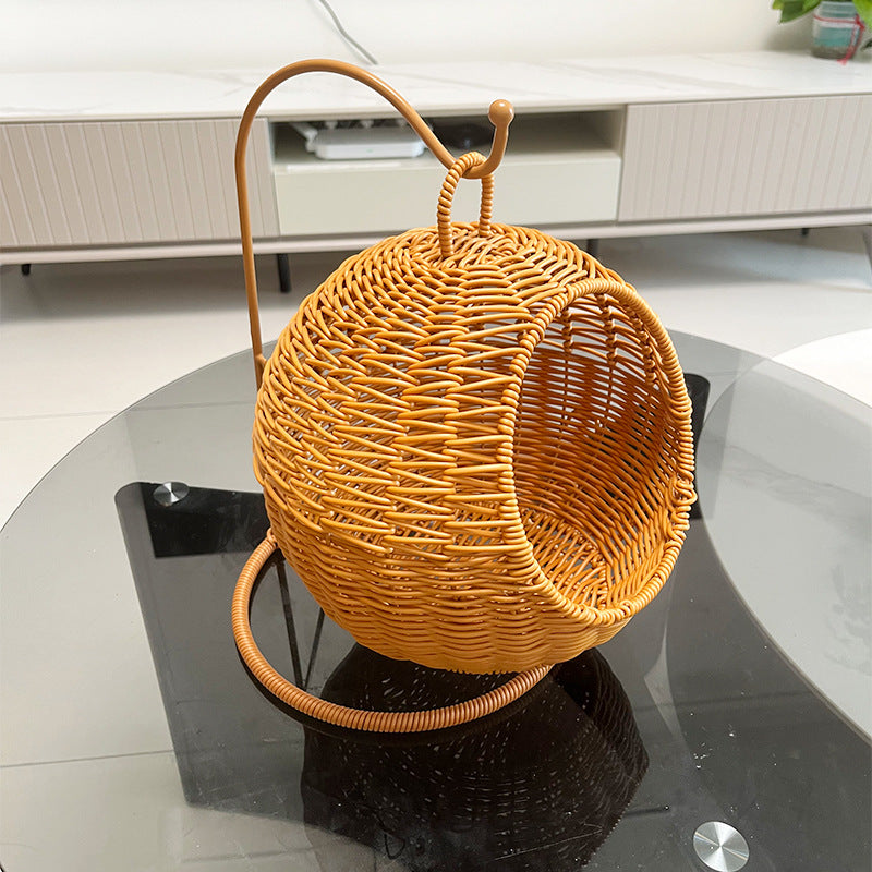 Women's Round Braided Basket with Stand Bowlift