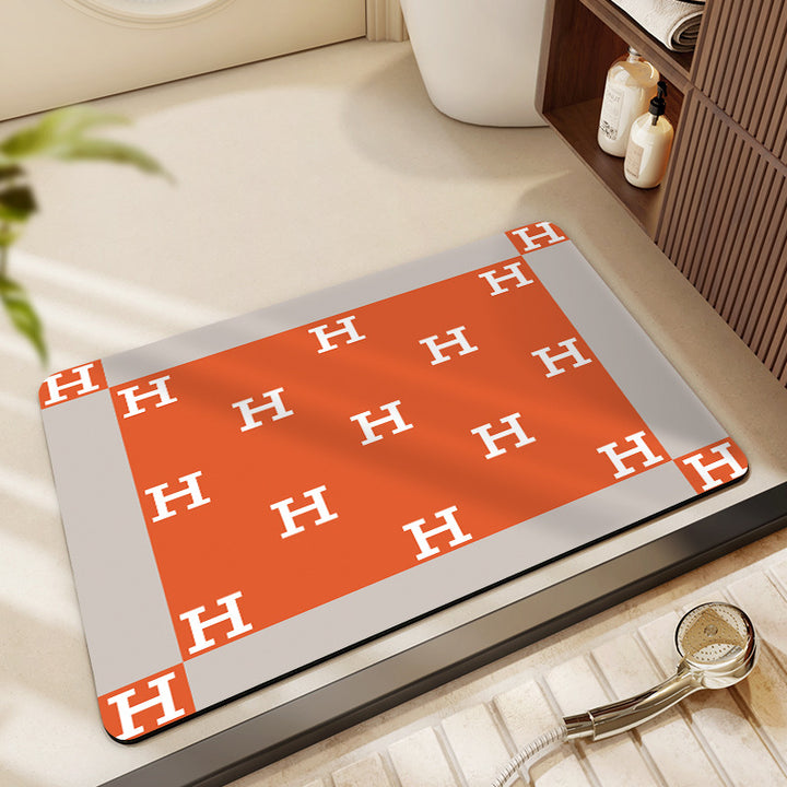 Elegant Monogrammed Bathroom Mat Bowlift