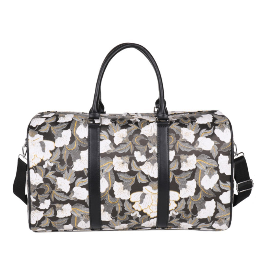 Elegant Floral Print Travel Duffle Bag Bowlift