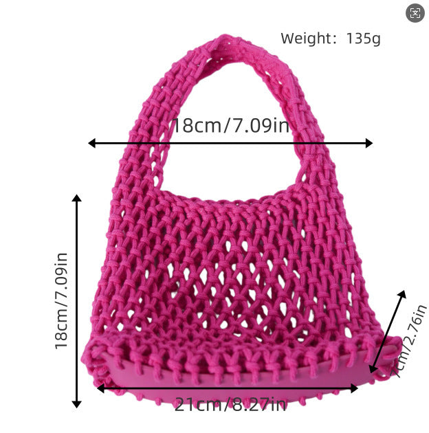 Macrame Tote Bag with Modern Design Bowlift