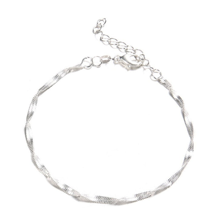 Twisted Silver Chain Bracelet Bowlift