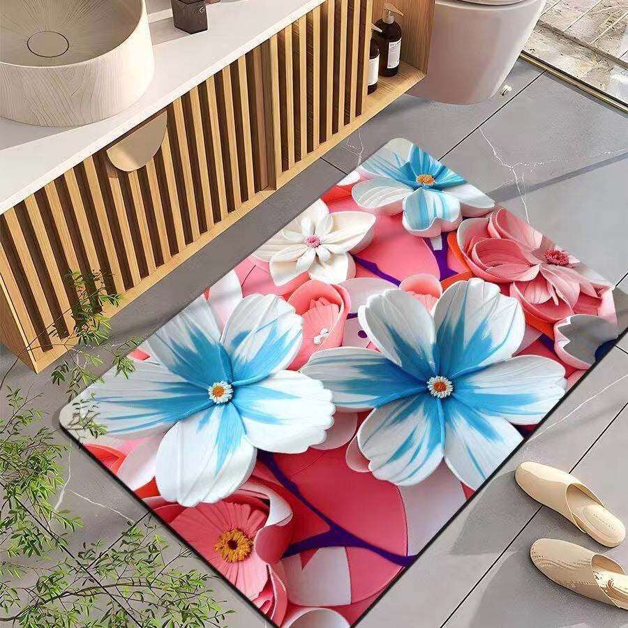 Leaf-Patterned Bathroom Mat Bowlift