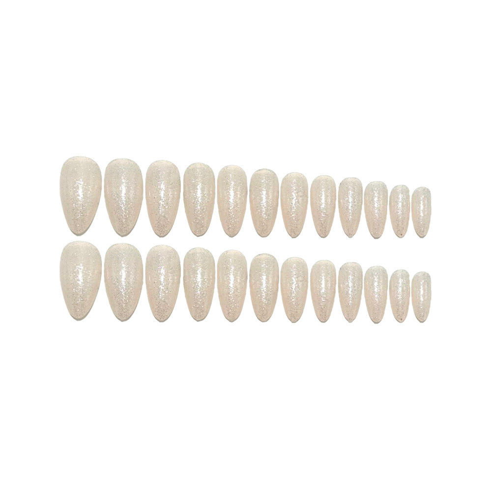 Artificial nails in elegant lace design with glitter effects Bowlift