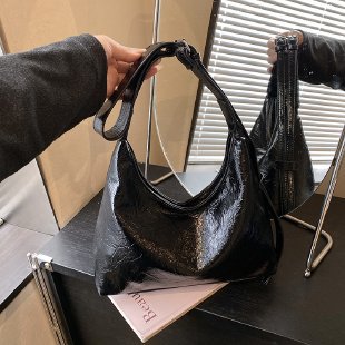 Soft Leather Minimalist Hobo Bag Bowlift