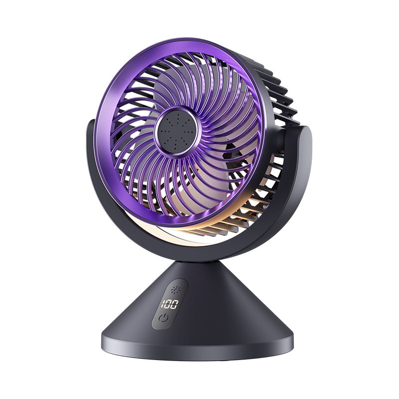 Tabletop Oscillating Fan with LED Light Bowlift