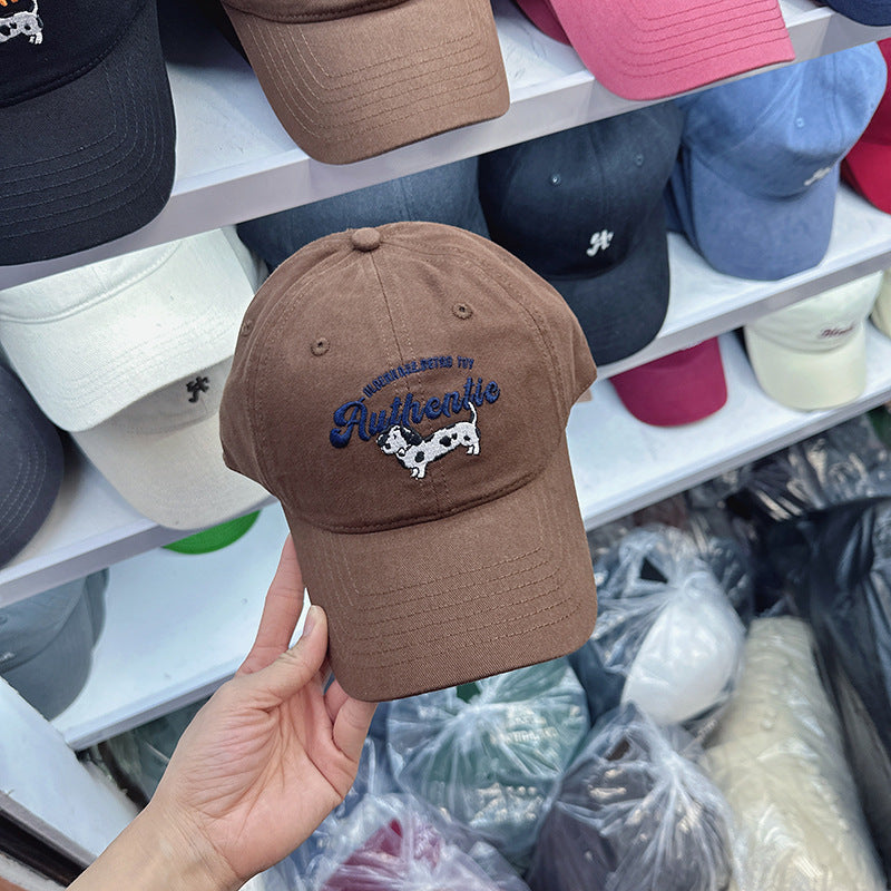 Women's Embroidered Cow Print Baseball Cap Bowlift