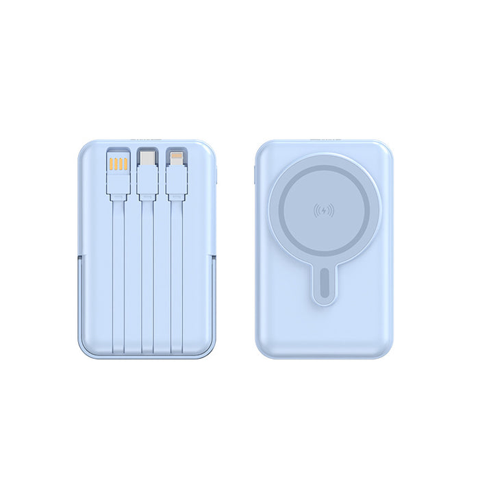 Multifunctional power bank with integrated charging cables Bowlift