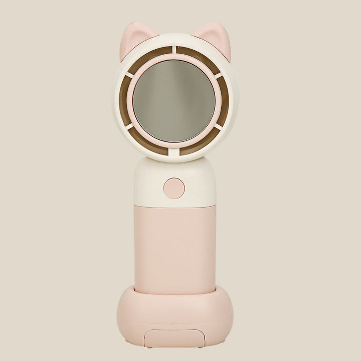 Ladies Portable Hand Fan with Integrated Mirror Function Bowlift