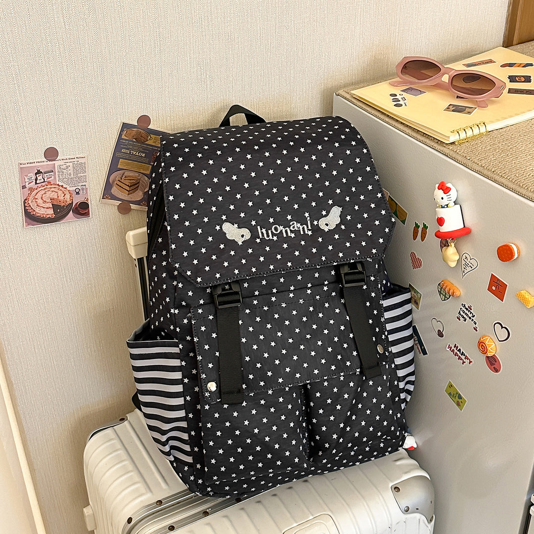 Charming Star-Embellished Casual Backpack Bowlift