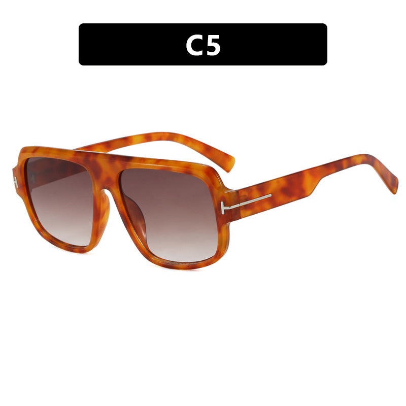 Women’s fashionable square sunglasses with trendy tortoiseshell pattern Bowlift