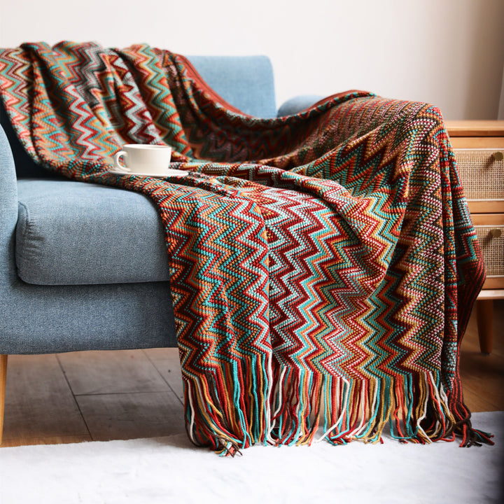 Zigzag Weave Throw Blanket Bowlift