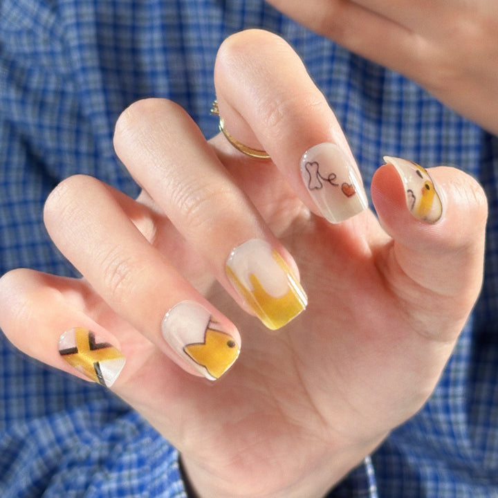 Star-Patterned Elegant Press-On Nail Set Bowlift