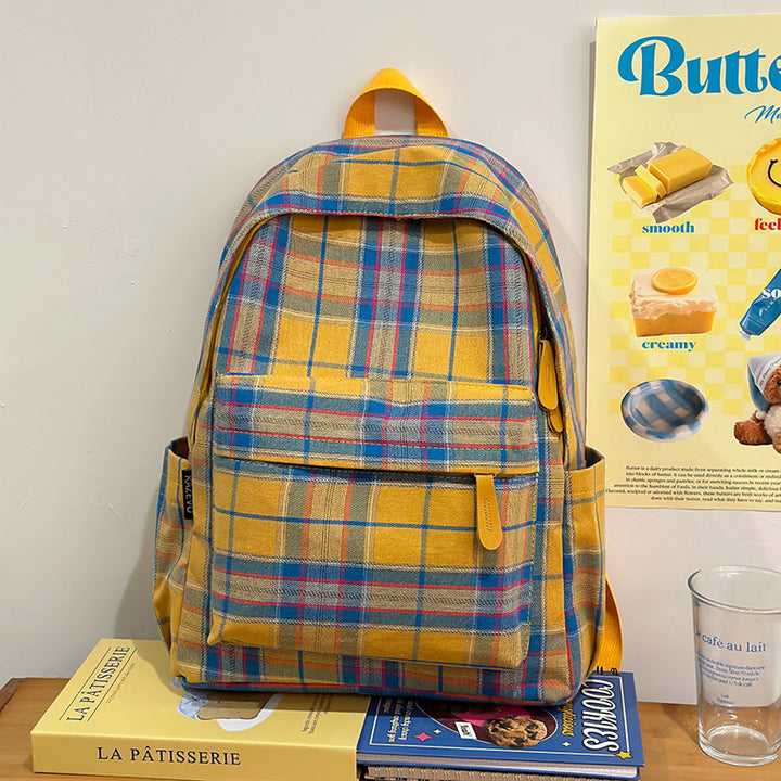 Plaid Patterned Casual Backpack Bowlift