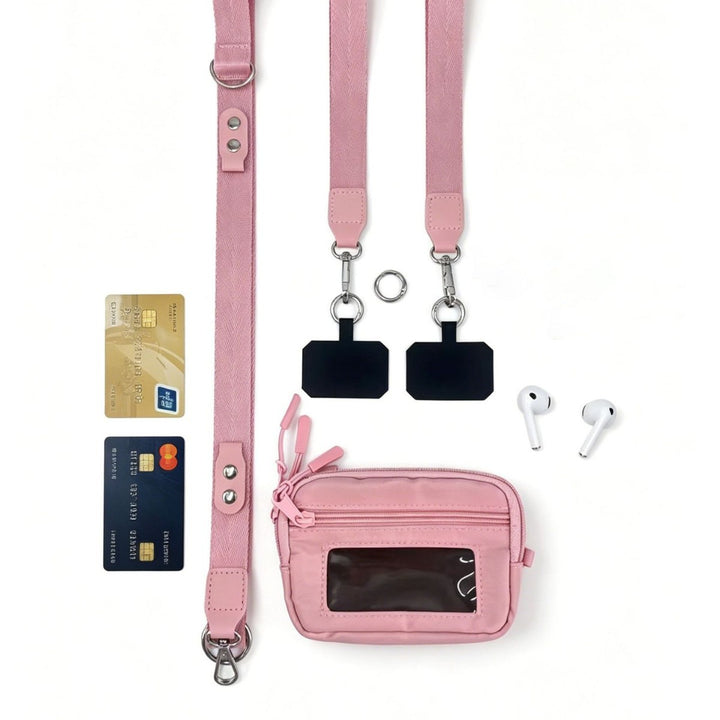 Compact shoulder bag with transparent card pocket Bowlift