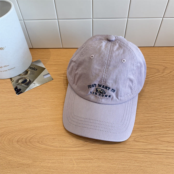 Women's Casual Embroidered Adjustable Baseball Cap Bowlift