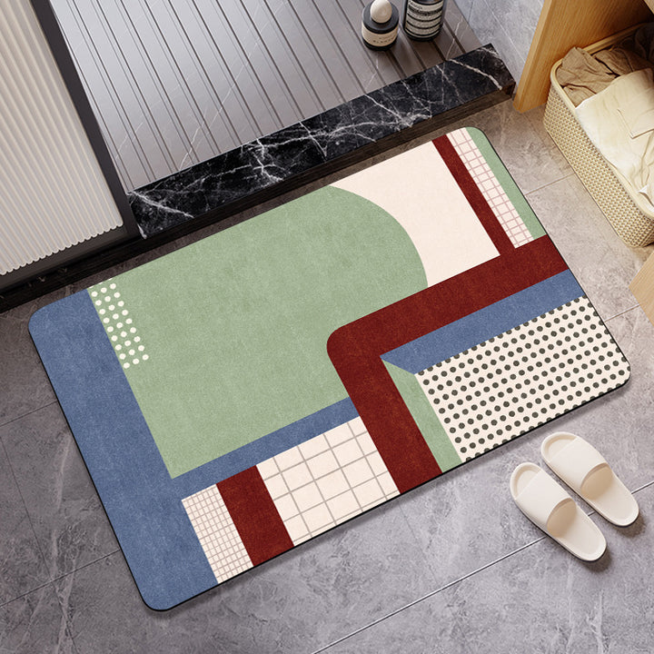 Geometric Patterned Bathroom Mat Bowlift