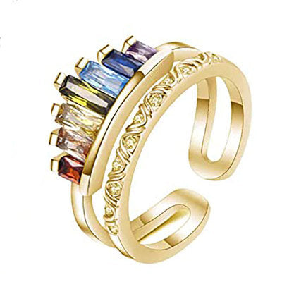 Adjustable Multi-Colored Crystal Ring Bowlift