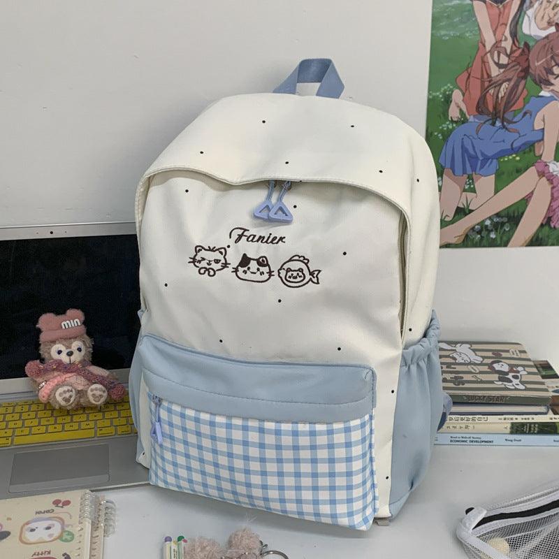 Cute Animal Embroidered Backpack Bowlift