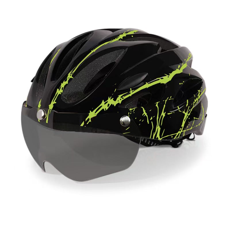 Sporty bicycle helmet with integrated visor Bowlift
